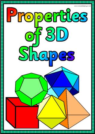 Printable Properties of 3D shapes posters for classroom display.