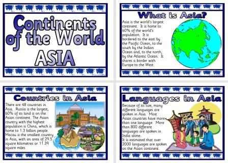 Free Printable Asia Information posters for Geography Classroom Display