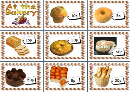 Free Printable At the Bakery Maths Shopping Posters for Role Play Areas