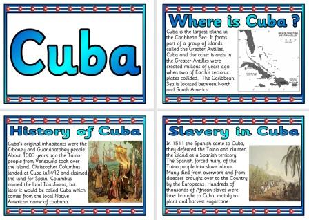 Free Geography Teaching Resouce Cuba Information Posters