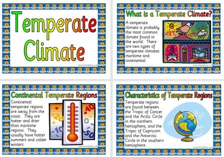 Free Printable Temperate Climate Information Posters For Geography Classroom DIsplay