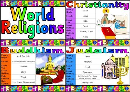 Free Printable Simple Religions of the World Fact Cards