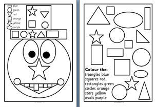 Free Printable Worksheets for Early Years/KS1 2D shape.