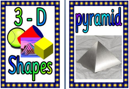 Free Printable 3D shapes with everyday life examples posters.