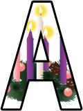 Advent Wreath background lettering set for Christmas Display.