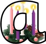 Advent Wreath background lettering set for Christmas Display.