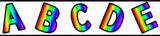 Rainbow letters A-Z border Caps