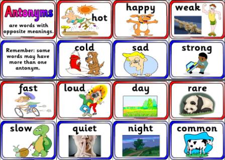Free pairs of antonyms printable teaching resource for English, Literacy, Grammar