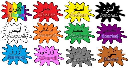 Free printable colour splats in Arabic