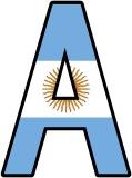 Free printable classroom display lettering sets - Argentina, Argentinian Flag background digital letters for classroom bulletin board display