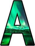 Aurora Borealis background lettering 