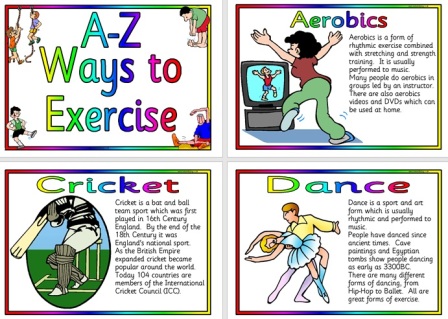 Free Printable A-Z of Exercise Posters
