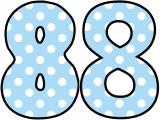 Baby blue with white polka dot background free printable instant display lettering sets for classroom display
