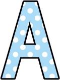 Baby blue with white polka dot background free printable instant display lettering sets for classroom display