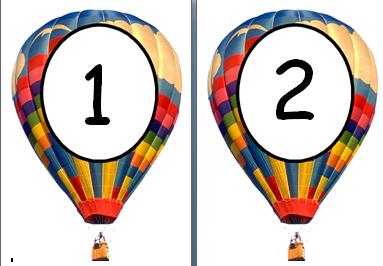 Free printable 1 to 20 on hot air balloons