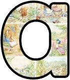 Free printable Beatrix Potter illustrations background instant display lettering sets for classroom display.