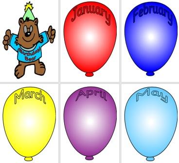 Free printable Birthday Bear Board classroom posters for display.