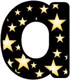 Black background with a gold star lettering sets for classroom display