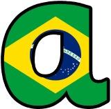 Brazil flag background instant display lettering sets