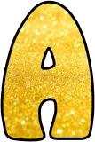 Bright Gold glitter background free printable lettering sets for classroom display, scrapbooking, crafts etc.