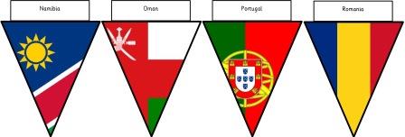 Free Printable Flags of the World Bunting for display.