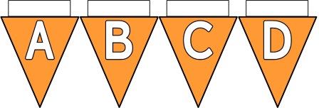 Free Printable Bunting for Classroom Display. Lettering, Number and blank Orange bunting flags included.