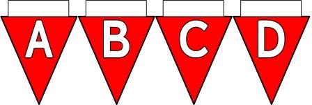 Free Printable Bunting for Classroom Display. Lettering, Number and blank Red bunting flags included.
