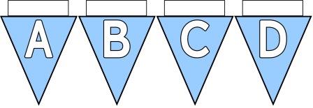 Free Printable Bunting for Classroom Display. Lettering, Number and blank Sky Blue bunting flags included.