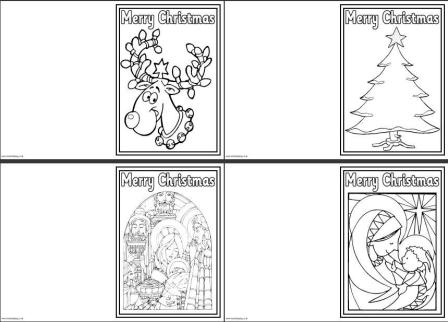 Free Printable Colour In Christmas Cards  Print and decorate
