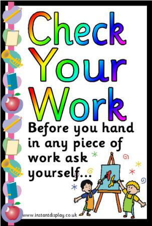 Free Printable Check Your Work Posters