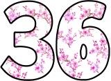 Cherry Blossom Sakura background printable numbers