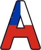 Chile flag background printable display letters for signs and classroom display boards.