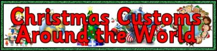 Free printable Christmas Customs around the World banner Classroom Display