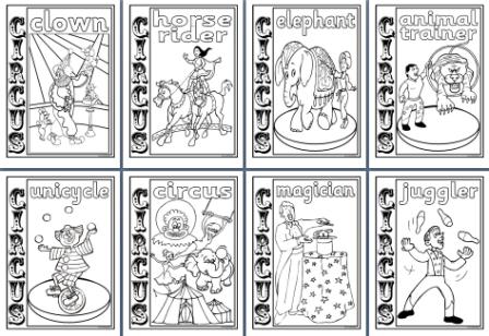 Free Circus Themed Colouring Pages