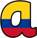 Lowercase Colombian Flag background letters