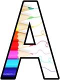 Free digital lettering sets, coloured pencils background