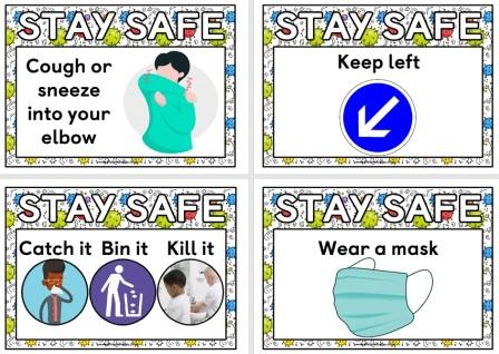 Printable Posters for Classroom Display.  Coronavirus safety posters for schools and library displays.