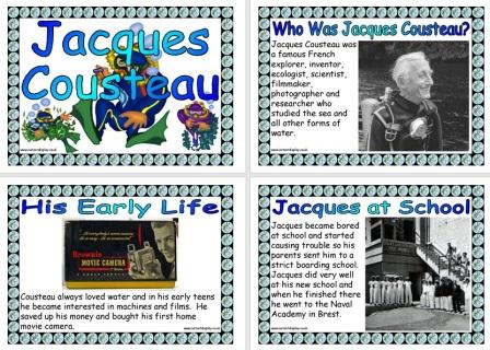 Free Jacques Cousteau Explorers Geography Teaching Resource