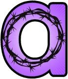 Free printable lettering sets with a purple cross surrounded by a crown of thorns background.  Great for Easter Classroom Bulletin board displays .