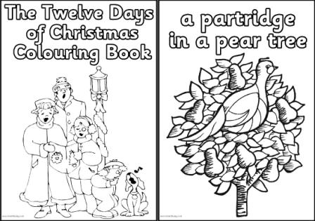 Free Printable The Twelve Days of Christmas Colouring Book