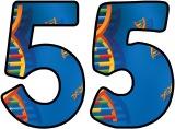 Free printable digital lettering with a DNA double helix strand as the background.  Great for Science or Biology displays.