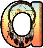 Free printable Native American Dreamcatcher background instant display digital lettering sets for classroom display.