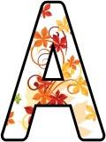 Free printable instant display lettering sets with a Fall, Autumn Leaves background.