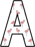 Pink flamingos on a white background free printable display letters