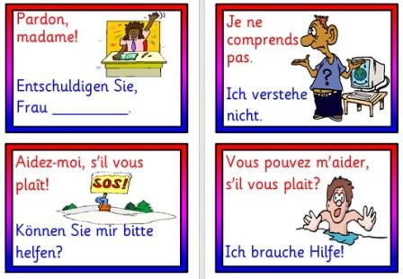Free Printable French and German Vocabulary Cards
