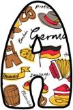 Printable German Themed background letters, lettering display 