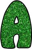 Free printable Green Glitter background instant display lettering sets for classroom bulletin boards.  Great for Christmas