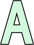 Light Green with white polka dot background free printable instant display lettering sets for classroom display