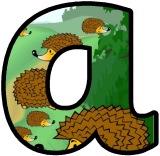 Hedgehog background display lettering sets