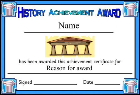 Free Editable History Achievement Award Certificate